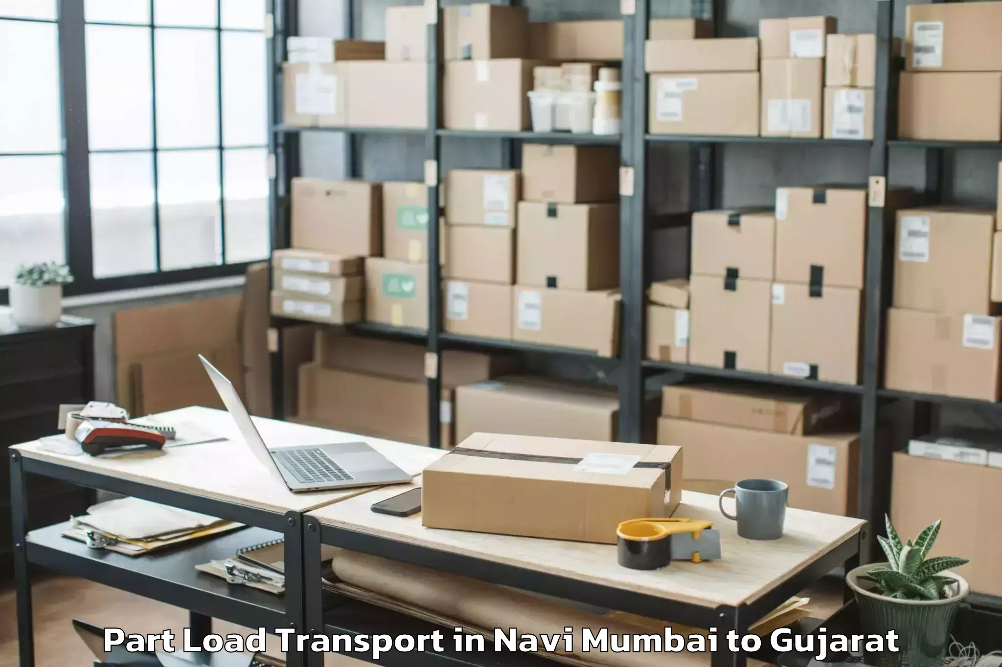 Top Navi Mumbai to Palanpur Part Load Transport Available